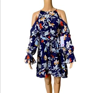 Parker Blue Floral Mini Dress NWT